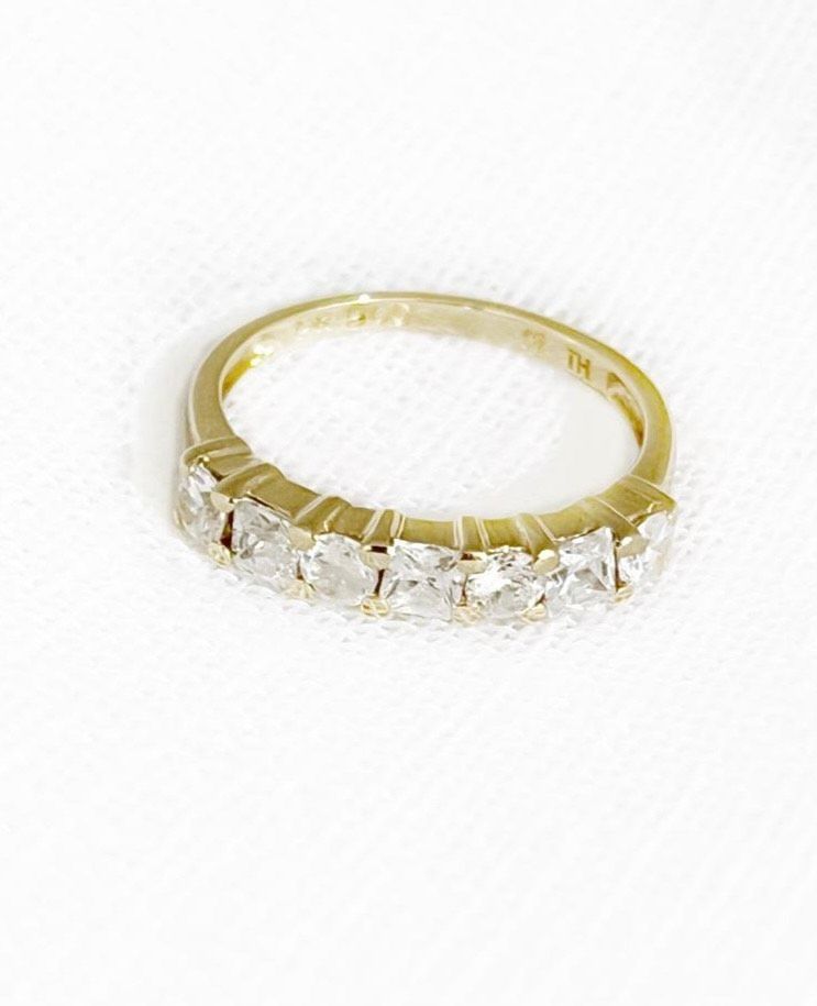 14K Yellow Gold Cubic Zirconia Ring Size 7