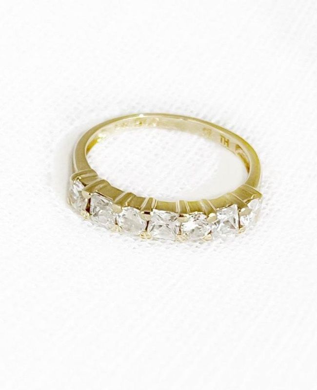 14K Yellow Gold Cubic Zirconia Ring Size 7
