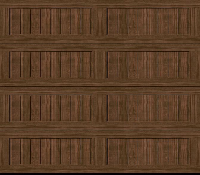 8x7 Amarr Hillcrest 1000 Carriage House Garage Door - Walnut Wood Grain