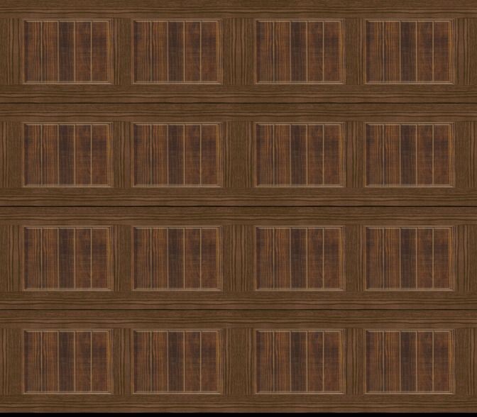 8x7 Amarr Hillcrest 1000 Carriage House Garage Door - Walnut Wood Grain