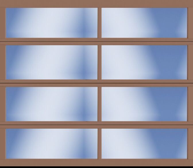 8x7 Amarr Vista Full View Glass Garage Door - Copper