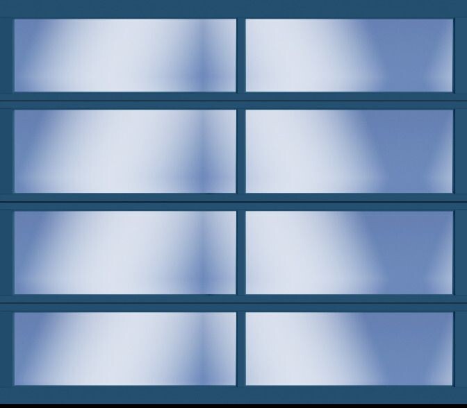 8x7 Amarr Vista Full View Glass Garage Door - Interstate Blue