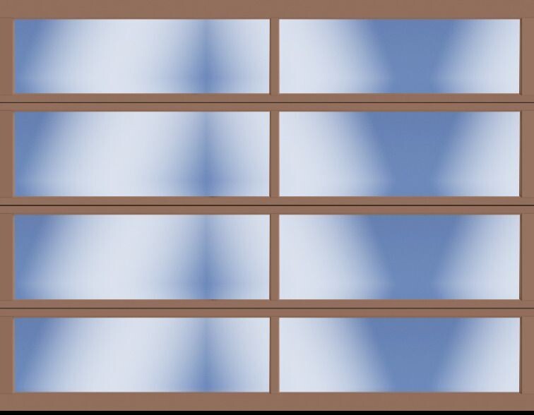 9x7 Amarr Vista Full View Glass Garage Door - Copper