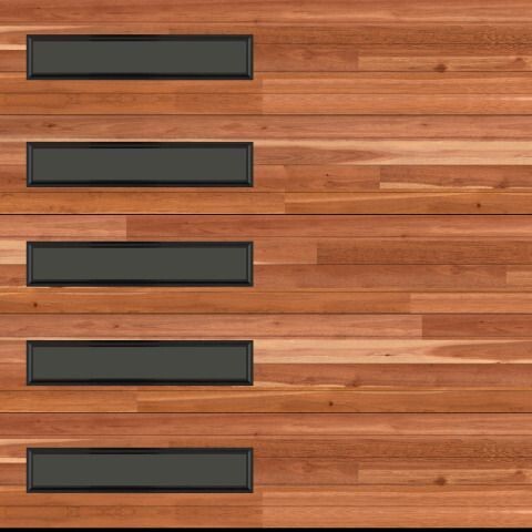 8x8 Amarr Northwoods 3138 Modern Plank Garage Door - Cedar