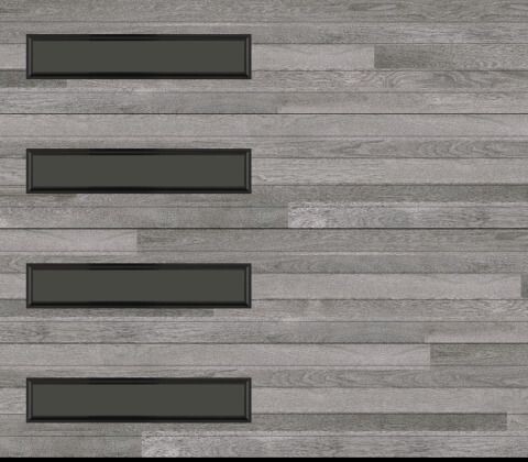 8x7 Amarr Northwoods 3138 Modern Plank Garage Door - Aspen Gray