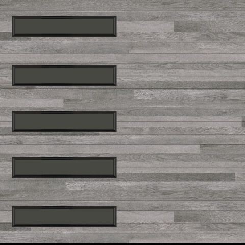8x8 Amarr Northwoods 3138 Modern Plank Garage Door - Aspen Gray