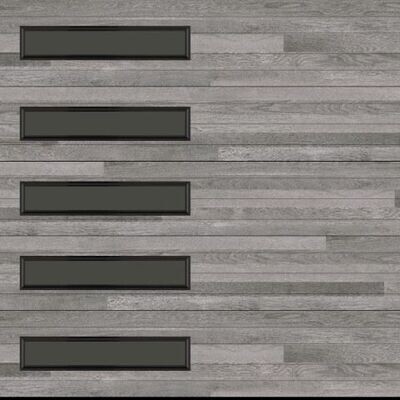 8x8 Amarr Northwoods 3138 Modern Plank Garage Door - Aspen Gray
