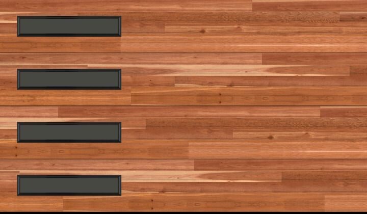 12x7 Amarr Northwoods 3138 Modern Plank Garage Door - Cedar