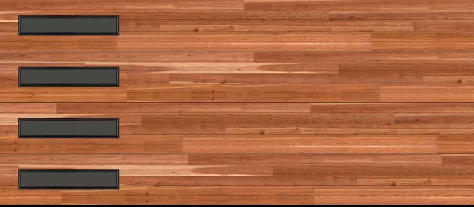 16x7 Amarr Northwoods 3138 Modern Plank Garage Door - Cedar