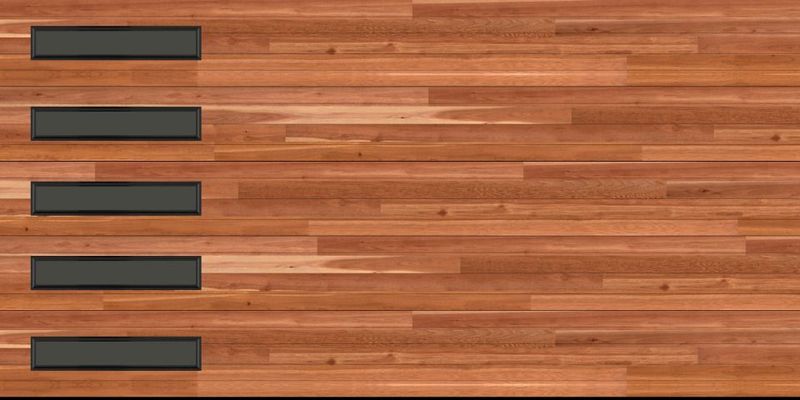 16x8 Amarr Northwoods 3138 Modern Plank Garage Door - Cedar