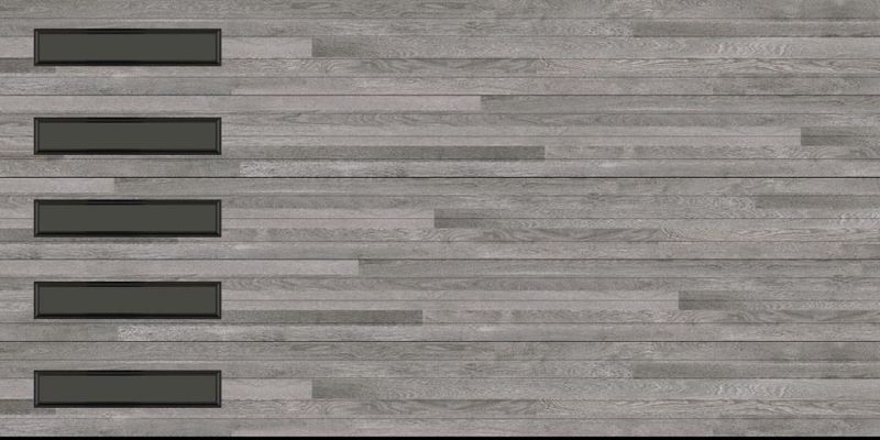 16x8 Amarr Northwoods 3138 Modern Plank Garage Door - Aspen Gray