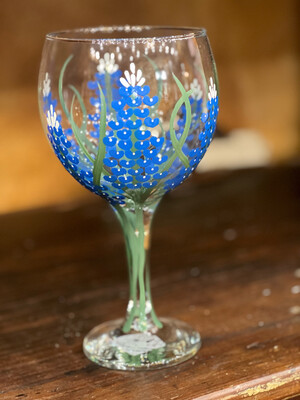 Bluebonnet Wine Glass