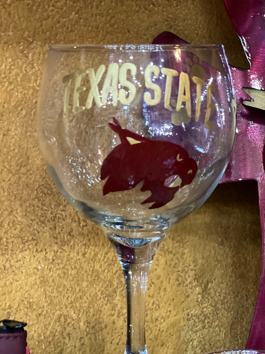 Texas State Wine Glass