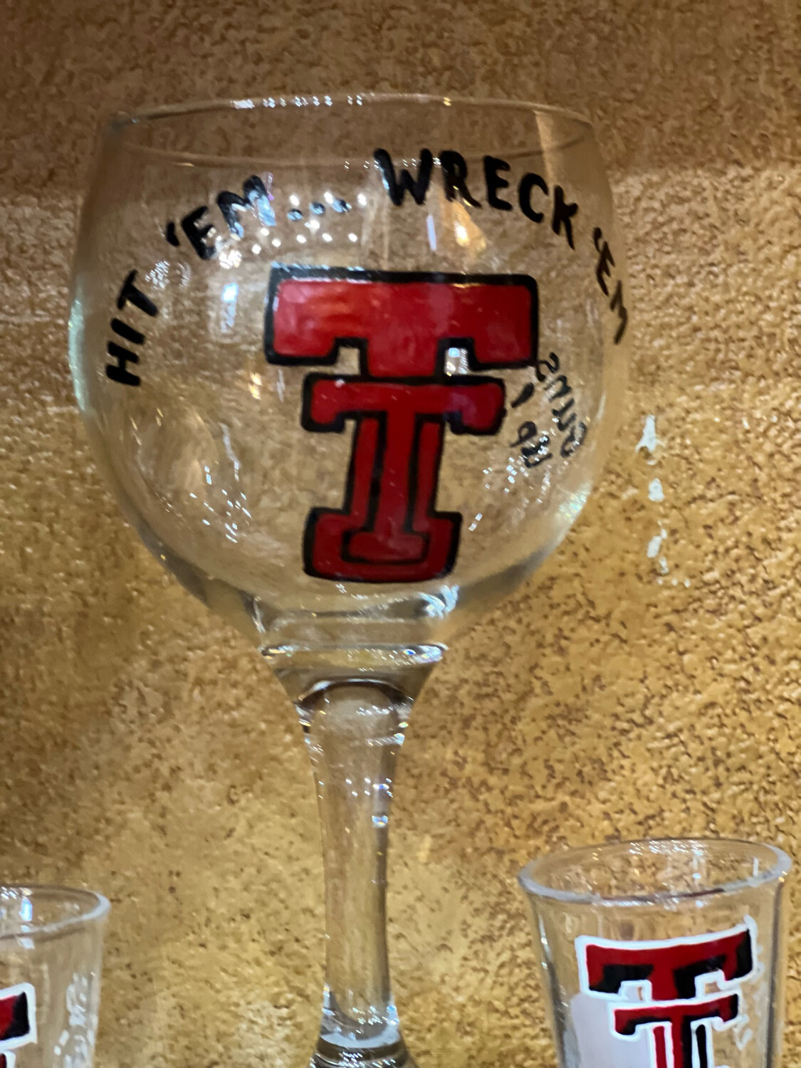 Texas Tech Wine Glass