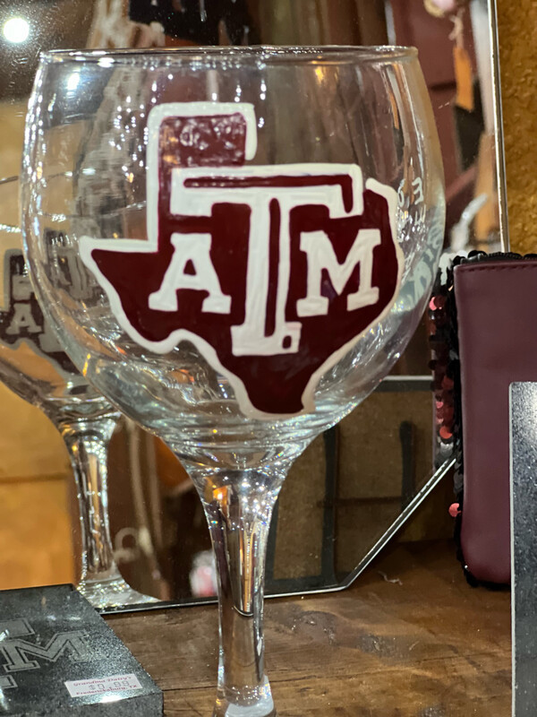 Texas A&amp;M Wine Glass