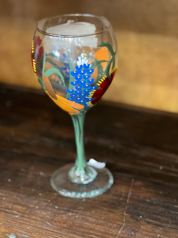 Floral Wine Glass