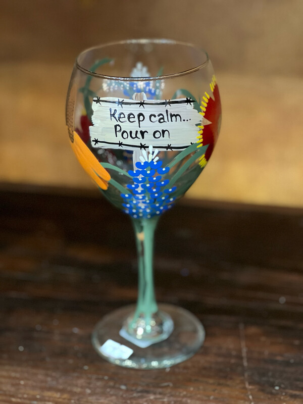 Keep Calm and Pour On Wine Glass