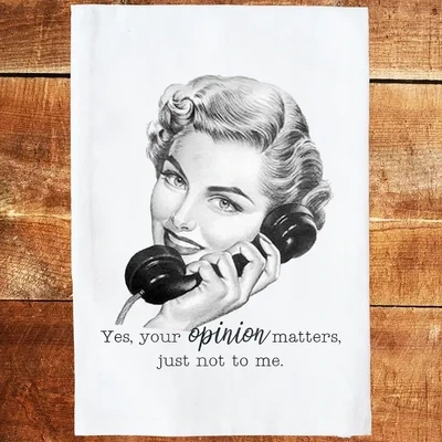 YOUR OPINION MATTERS DISH TOWEL
