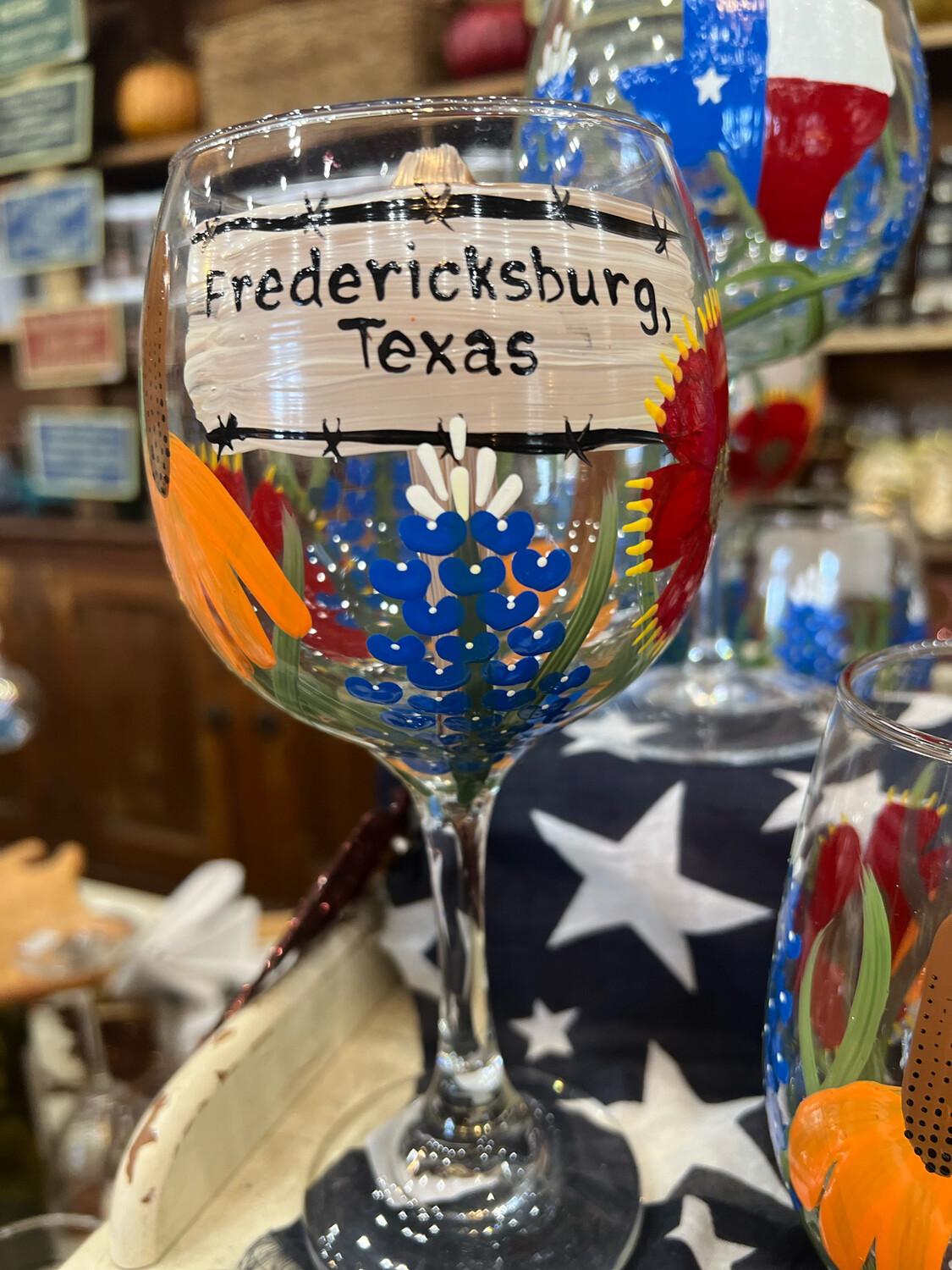 Floral Wine Glass W/ FBGTX