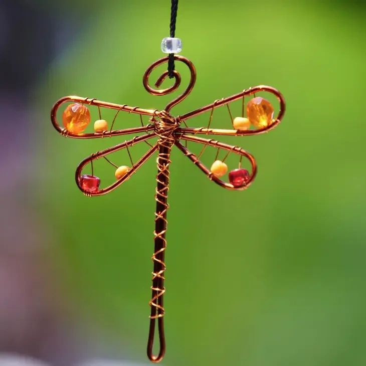WWG Copper Beaded Dragonfly w/ Card