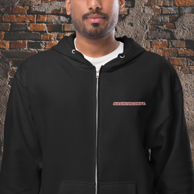 archives black and red fleece unisex hoodie