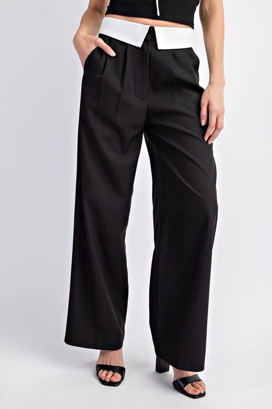 CONTRAST FOLDOVER PANT