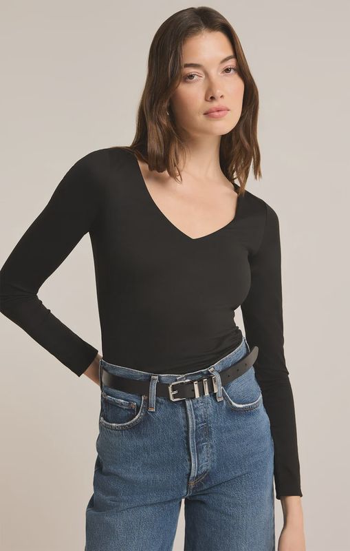 AVALA SO SMOOTH L/S TOP, Colour: BLACK, Size: XSMALL