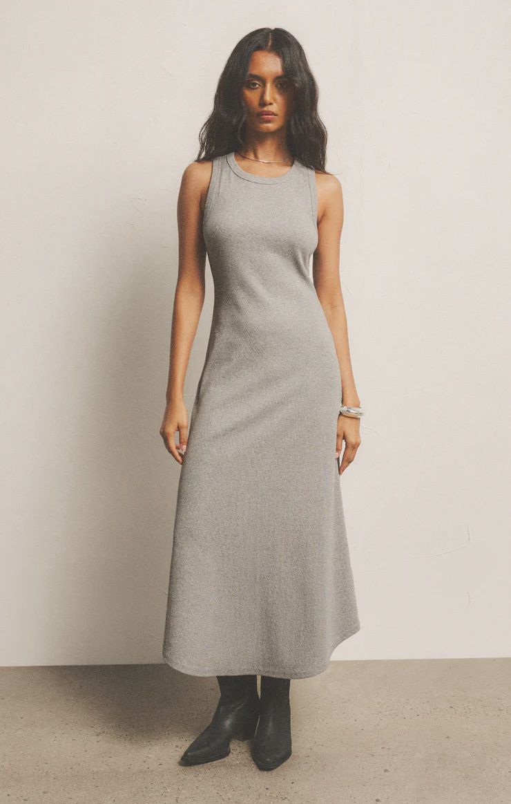 GOODWIN MIDI DRESS, Colour: HEATHER GREY, Size: XSMALL