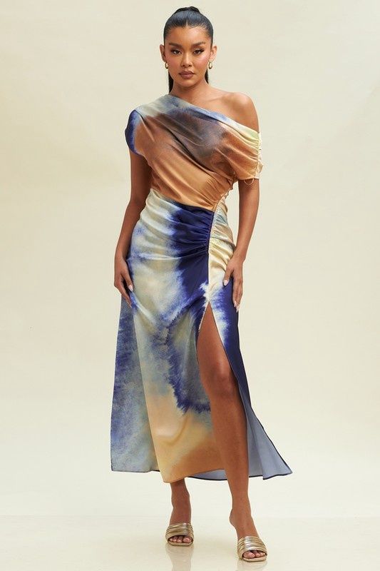 ISADORA  MIDI OFF SHOULDER DRESS