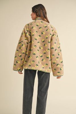 EMILY FLORAL SHEARLING JACKET