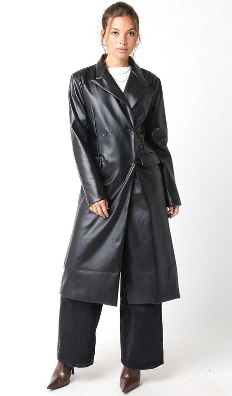 ALANIS LEATHER TRENCH COAT