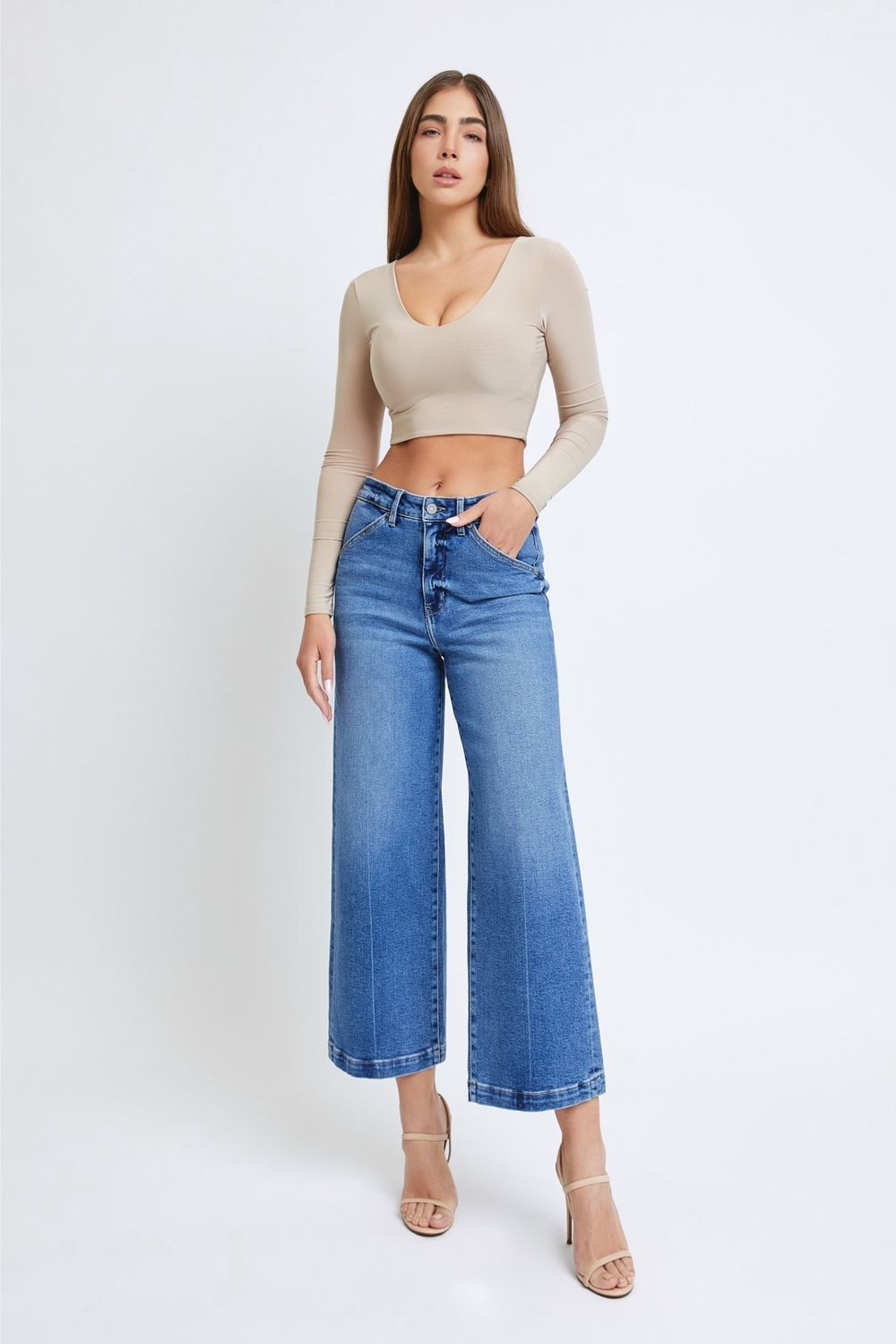 NORI CROP WIDE LEG TROUSER JEANS