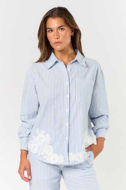 COAST TO COAST STRIPE BUTTON TOP