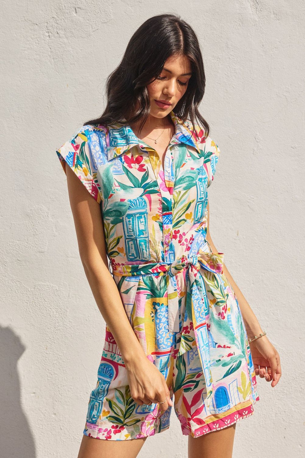 LONG SUMMER BUTTON ROMPER