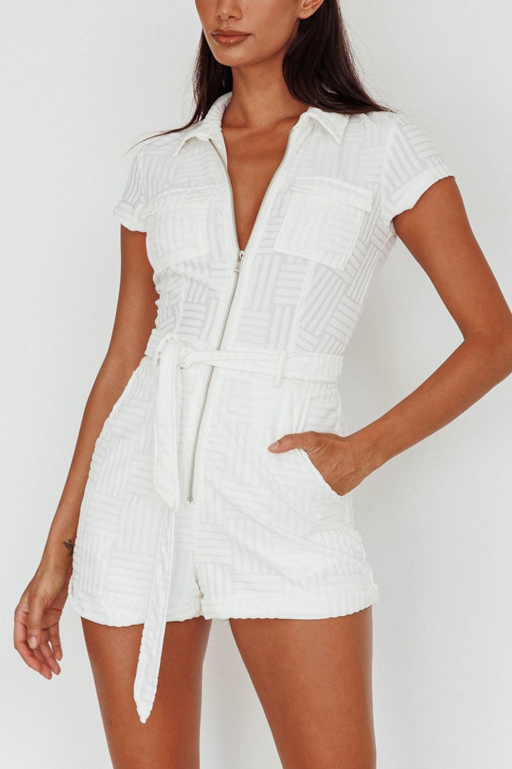 SUNNY SIDE TIE UP WAIST PLAYSUIT