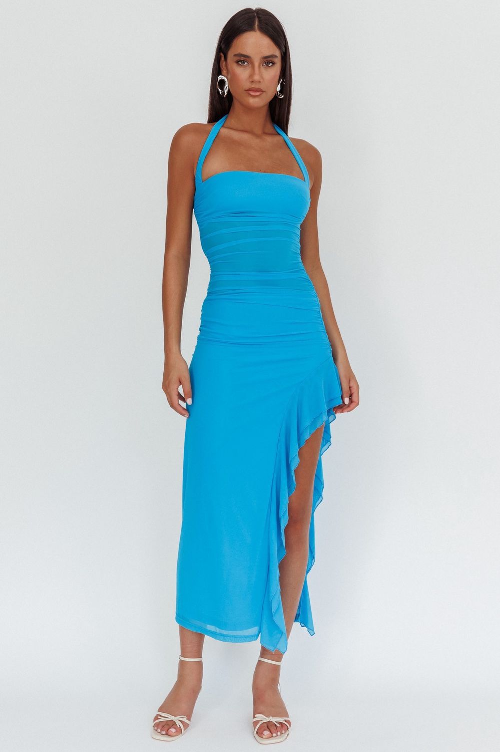 NOT WITHOUT LOVE HALTER MESH MAXI