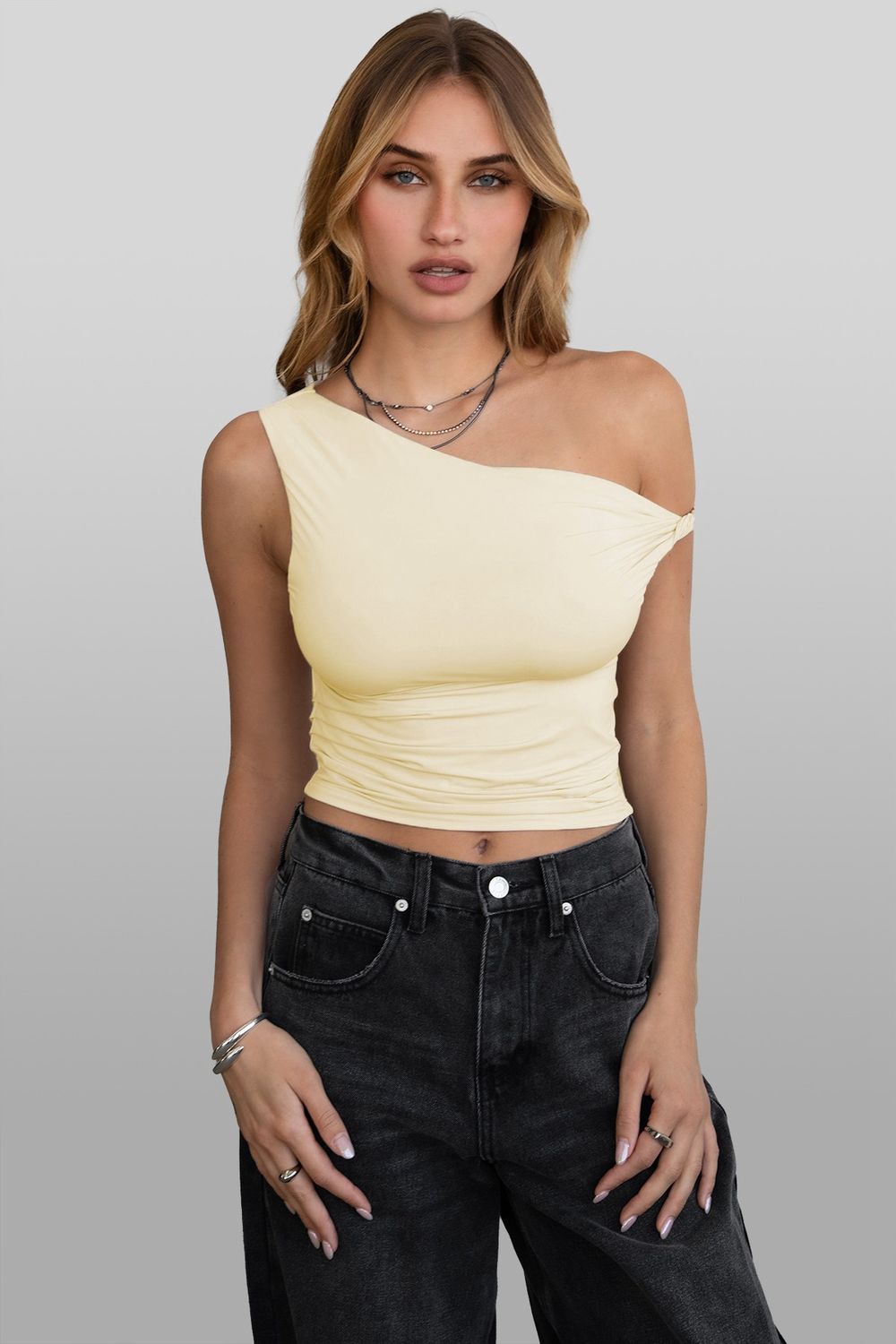 JAIME TWIST ONE SHOULDER TOP
