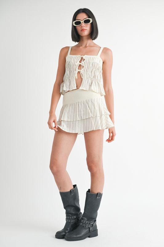 TANS FADE MIXED KNIT SKORT