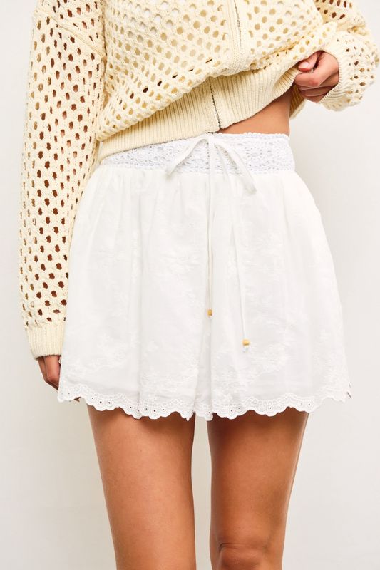 SUMMERZ CROCHET WAIST TIE FRONT SKORT