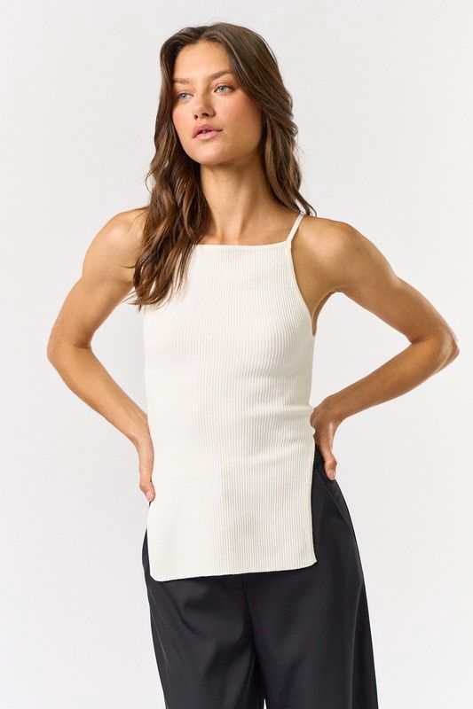 ELLA RIB BOATNECK TANK TOP