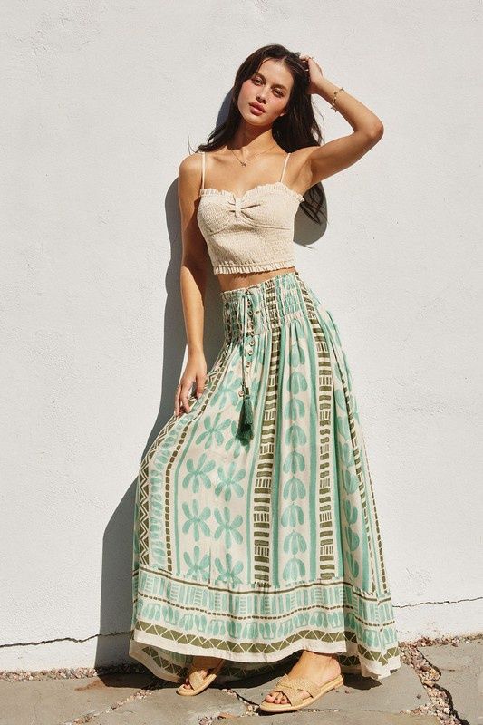 ISLAND TIME MIDI SKIRT