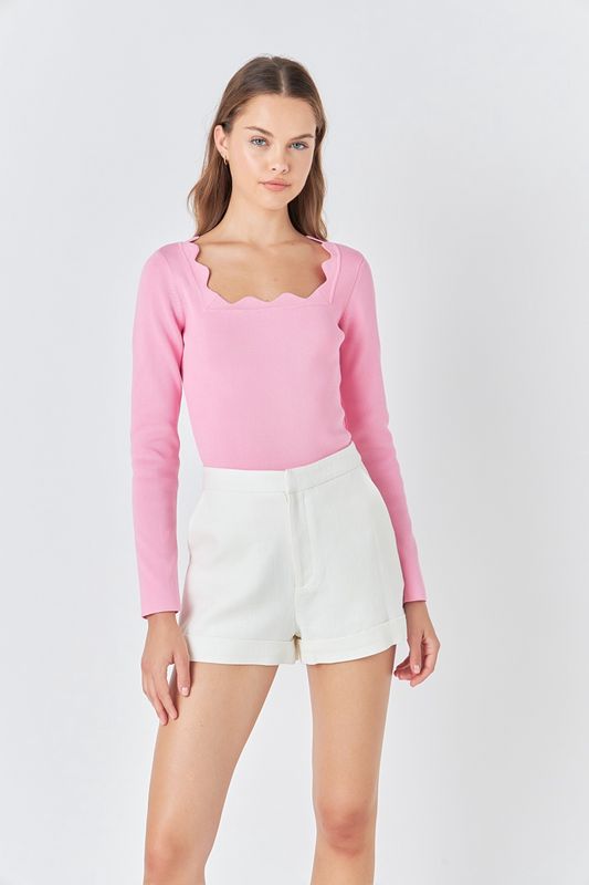 SCALLA SCALLOP LS SWEATER