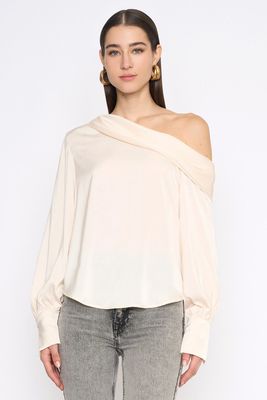 SOLANGE OFF SHOULDER SATIN TOP
