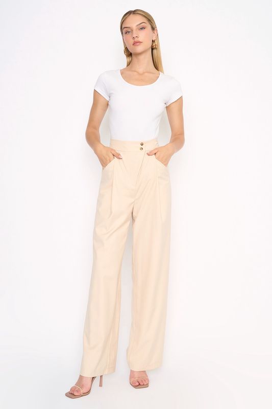 NEVA ASYM CLOSURE WIDE LEG TROUSER