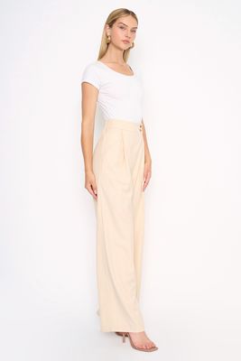 NEVA ASYM CLOSURE WIDE LEG TROUSER