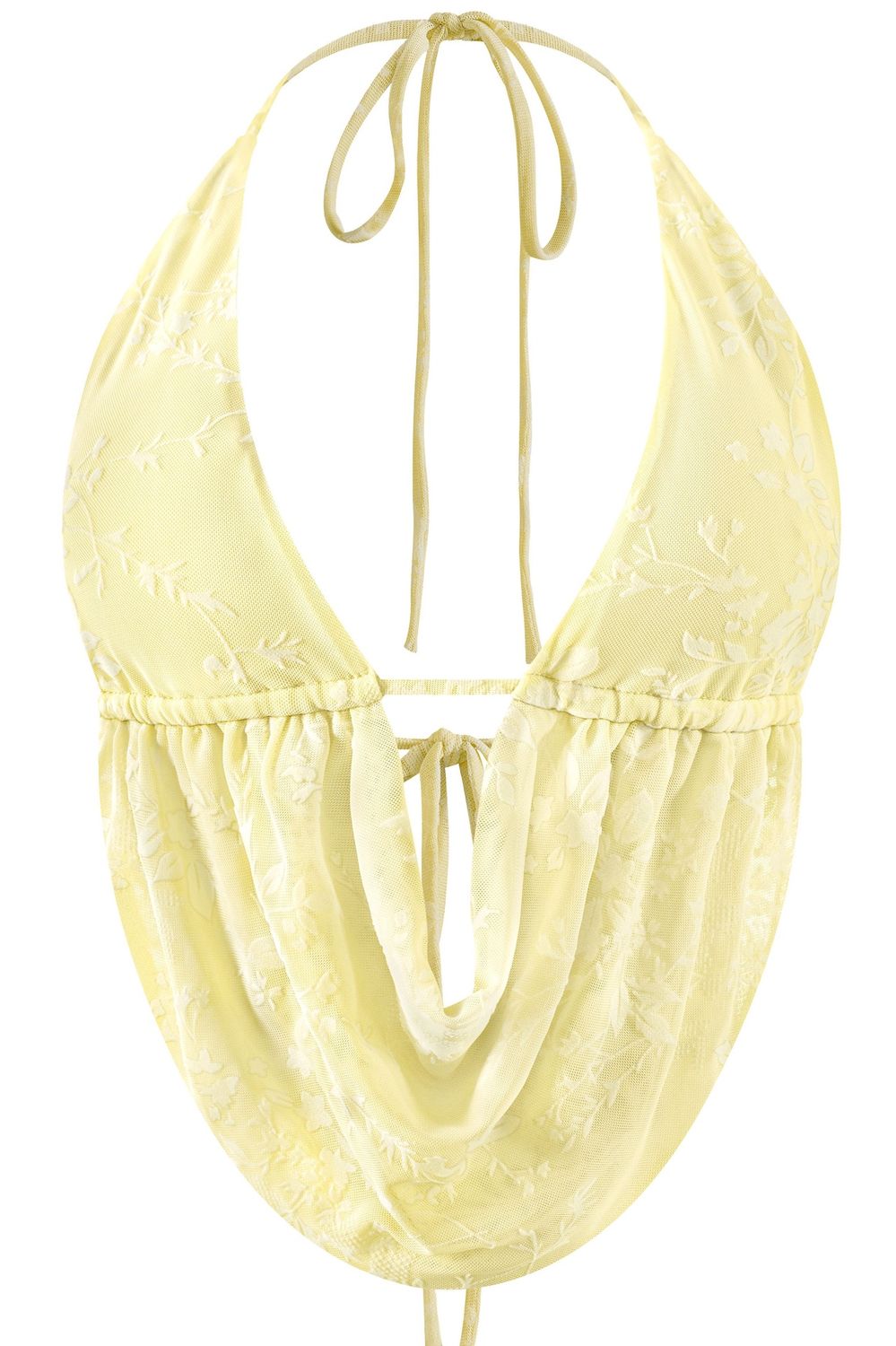 LILY FLORAL MESH HALTER TOP