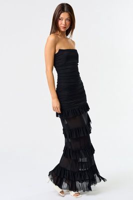 LUCIA RUFFLE CORSET MAXI DRESS