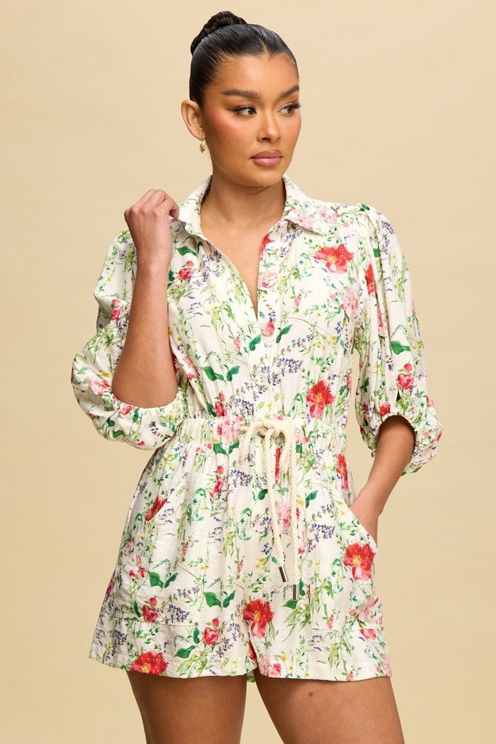 HAPPINESS BLOOMS ROPE TIE PLAYSUIT