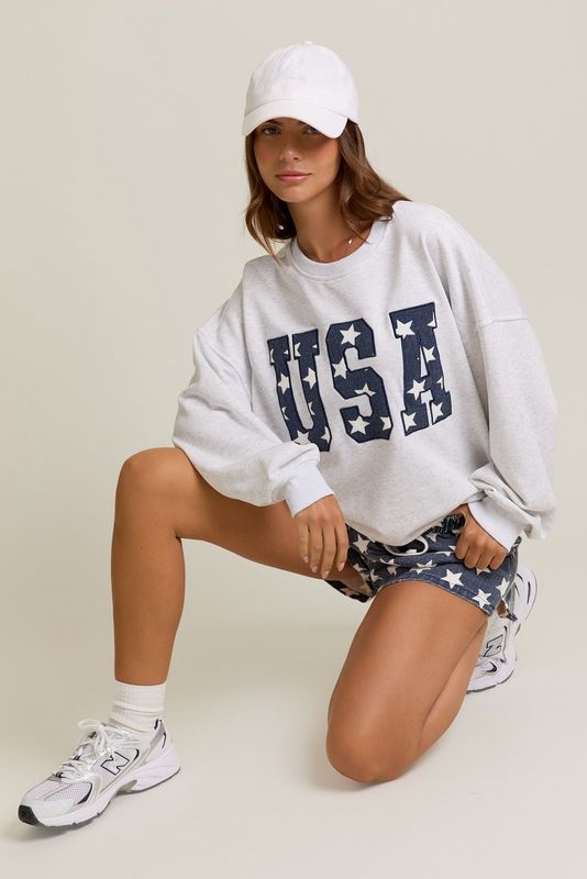 STAR USA EMROIDERED SWEATSHIRT