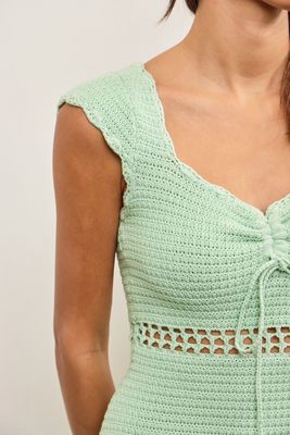 IN WAVES CROCHET KNIT DRESS